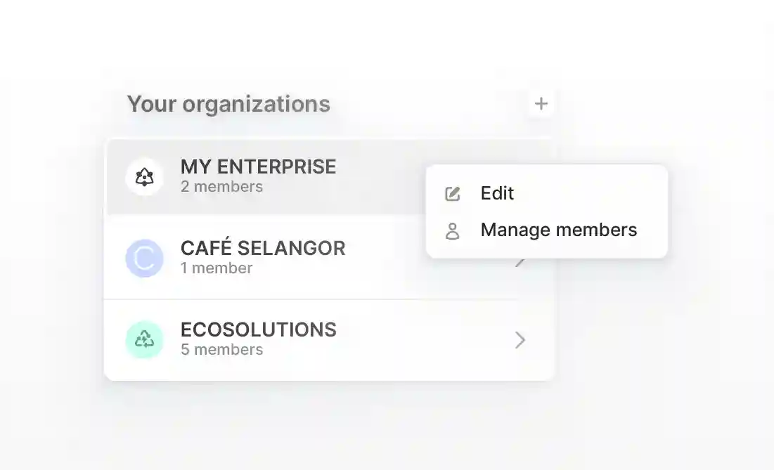 Manage accounts